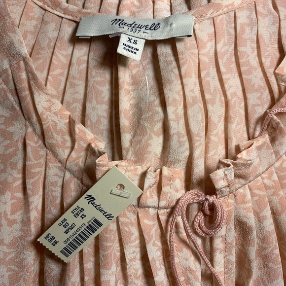 Madewell NWT Pink Silk Bellshift Print Tank Top XS - Picture 6 of 6